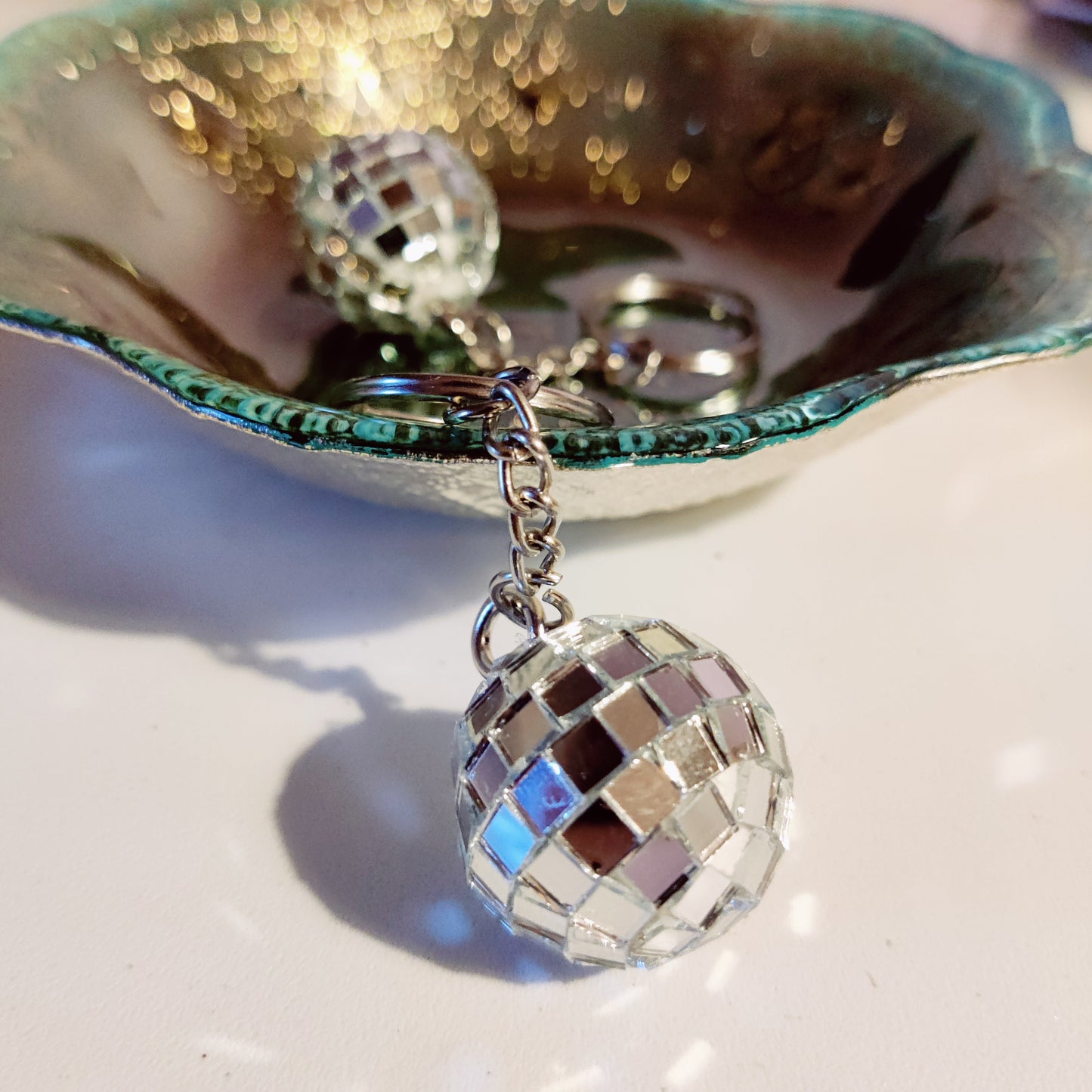 Disco ball keyring